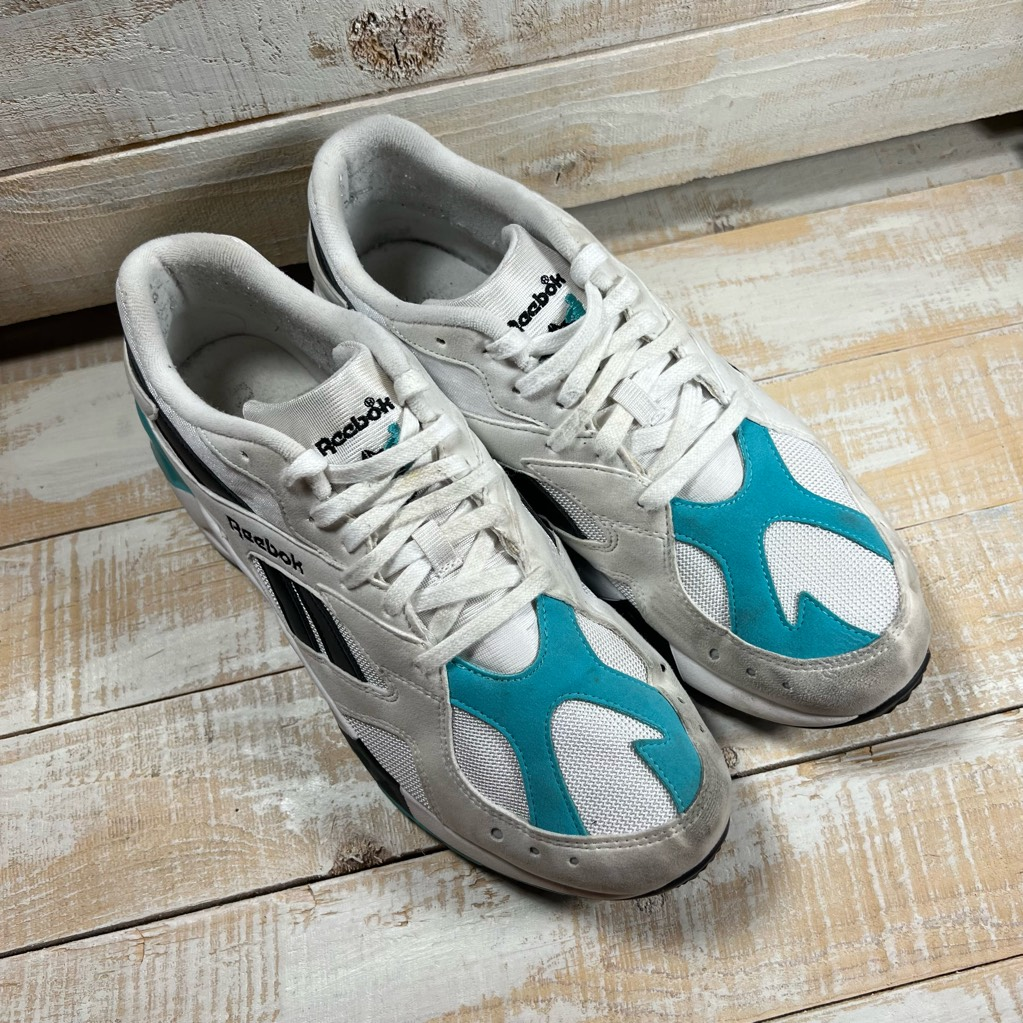 Reebok Mens Aztrek Running Shoes White Teal CN7067 Low Top Lace Up Mesh 12M  | eBay