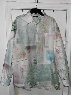 RARE GRAIL Acne Studios geographical stamped button shirt
