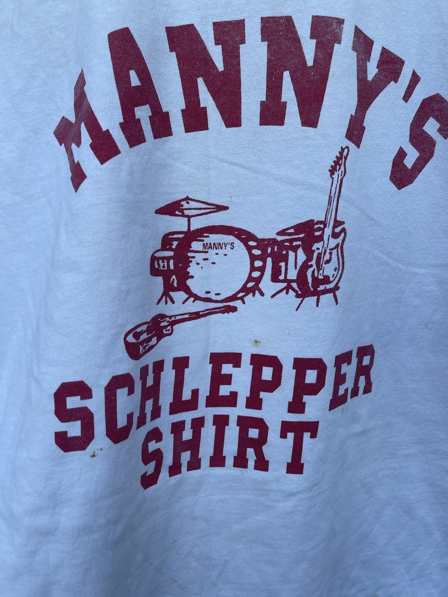 Vintage Manny's Music t-shirt in size:L New York Anvil Brand