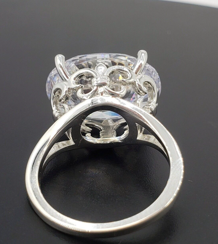 Rare 15 Ct Certified Treated Off White Diamond Solitaire Promise Ring.925 Silver - Picture 7 of 10