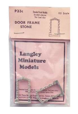2 Türzargen Stein Gebäudeteil P33c UNBEMALT OO Scale Langley Models Kit
