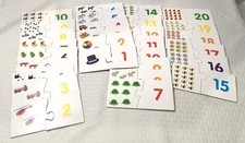 MATCH IT COUNTING / 29 TWO PIECE PUZZLES / NUMBERS 1 - 20 / LEARNING TO COUNT