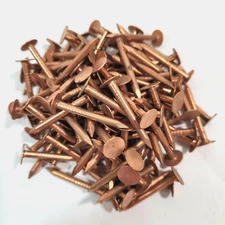 1 1/4" SMOOTH Plain Shank Solid Copper Roofing Nails 10 gauge (100 pcs)