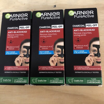 Garnier Pure Aktivkohle Anti Mitesser Peel Off Maske 50ml X3