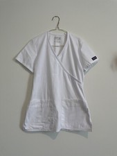 Cherokee Women  s Scrub Top White Pockets Size X Small