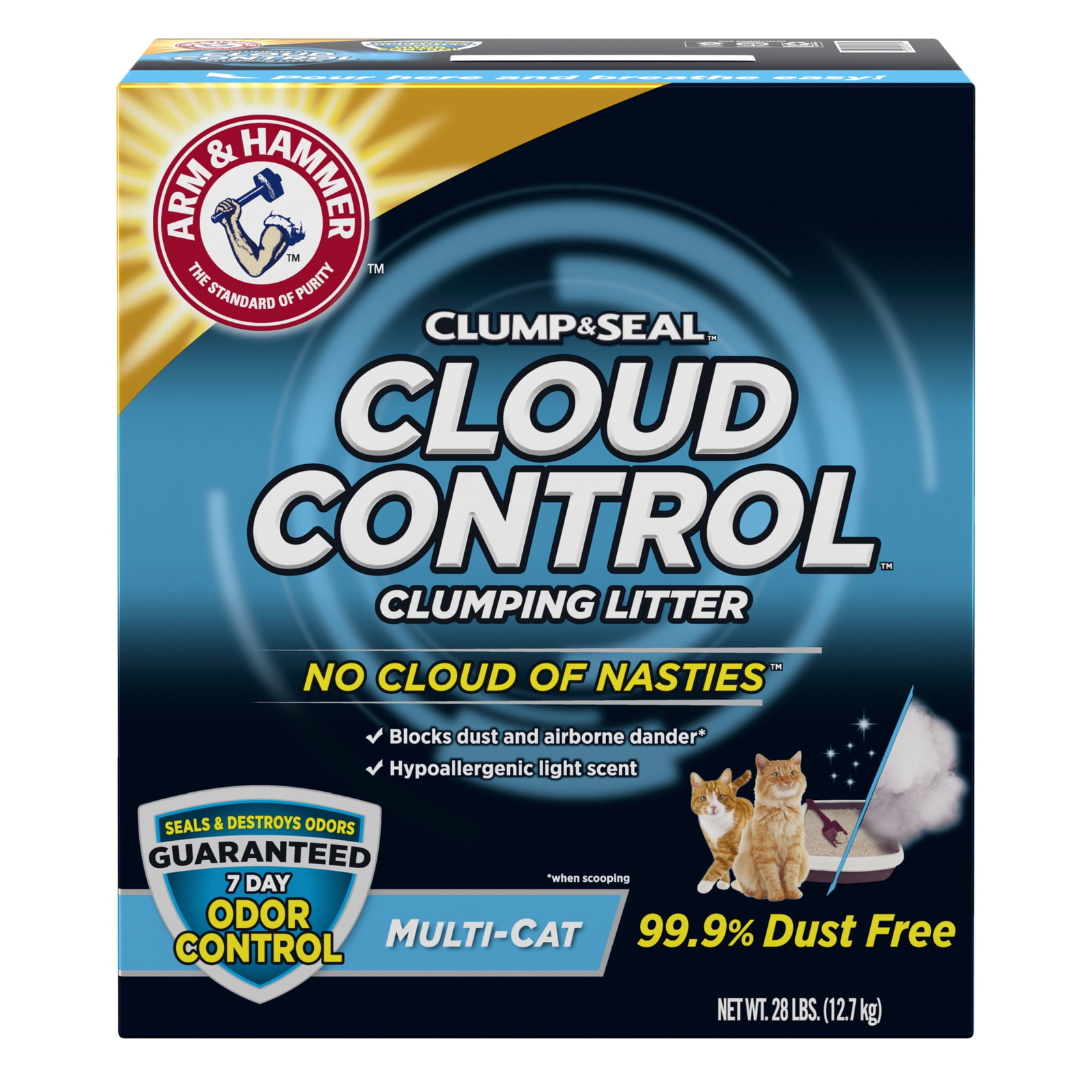 Cloud Control Multi-Cat Clumping Cat Litter with Hypoallergenic Light , 28 lb-image
