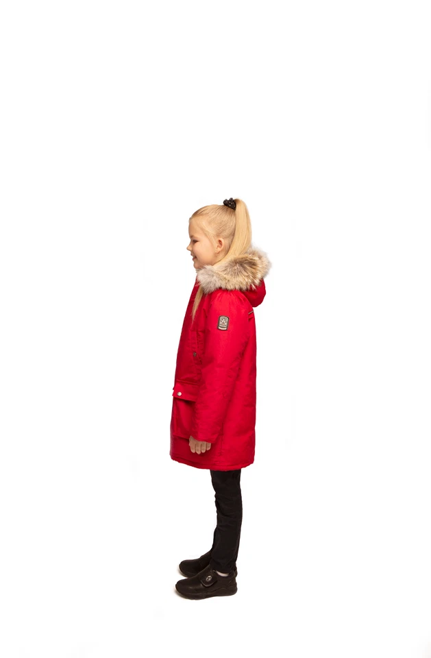 Goose Arctic Bay Juventud NIÑOS Parka Larga Plumón Lujo Hecho Canadá Rojo $745 Foto 2 de 4