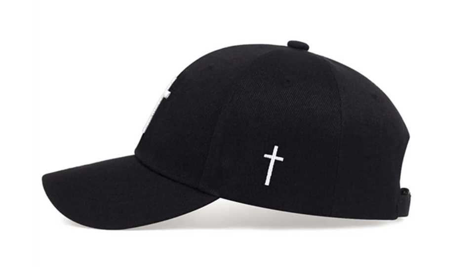 New Catholic Christian Cross Jesus Embroidery Black Cap Hat Baseball