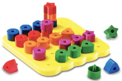 New n BOX Educational Learning Resources Stacking Shapes Pegboard Fine Motor Toy