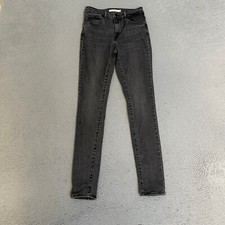 Levis 721 High Rise Skinny Jeans Womens Size 26 Black STAINS