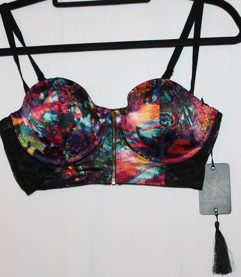 Sujetador con aros push-up de encaje floral vitral colección Kardashian-talla-36-b Foto 2 de 4