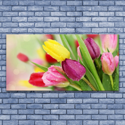 80 x 80 cm - peinture sur verre - femme fleurs roses - tableau d'art photo