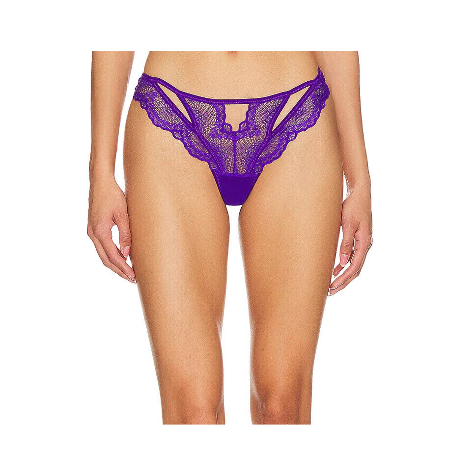 Thistle and Spire Kane Thong Womens 3X Ultraviolet Sheer Lace Cutout Revolve