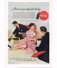 1955 Coca-Cola Coke Woman and two Men having a Coke Vintage Print Ad 