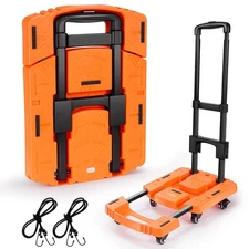 Folding Hand Truck500lbs, Portable Heavy Duty Dolly Cart, 6 Wheels Collapsibl...