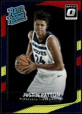 2017-18 Donruss Optic #185 Justin Patton Red and Yellow Rated Rookie E1