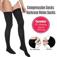 Thigh High Compression Stockings 20-30 mmHg Graduated Medical Firm Support Socks