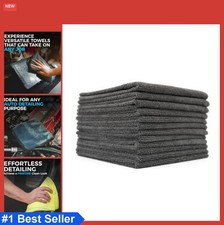 Microfiber Cleaning Towels 16x16 Inch 300gsm Grey 12 Pack Lint Free Absorbent