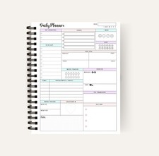 Daily Planner, to do list, meal planning, Undated Wire-Bound Book - Work