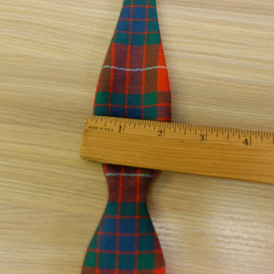 Vintage Bow Tie Mens Hunting Tartan Plaid Wool Slim Self Tie Scottish Ivy Multi - Image 4 of 4