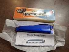 New In Box Neato Classics - 4" 10 Hole Metal Harmonica -Blue