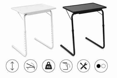 Verstellbarer klappbarer Betttisch Laptoptisch Sofa Tablett Frühstückstisch Metallstütze
