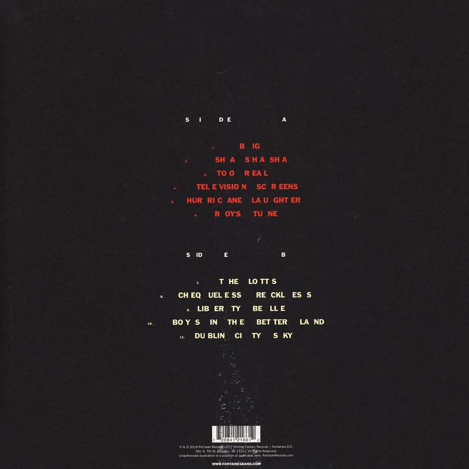 Fontaines D.C. - Dogrel (Vinyl LP - 2019 - EU - Original) - Bild 2 von 2