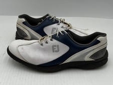 FootJoy Sport Lt Golf Shoes Men's 11 White Leather Sneakers Spikes Shoes 58053