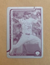 2025 Topps Update Series #US31 Zach Agnos Base Rookie RC Printing Plate #1/1