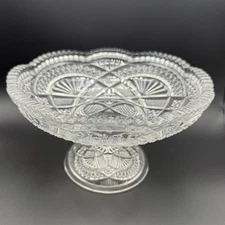 Antique EAPG Cambridge Ada Clear Footed Center Bowl 8 1/4”x5 1/2” Stunning!
