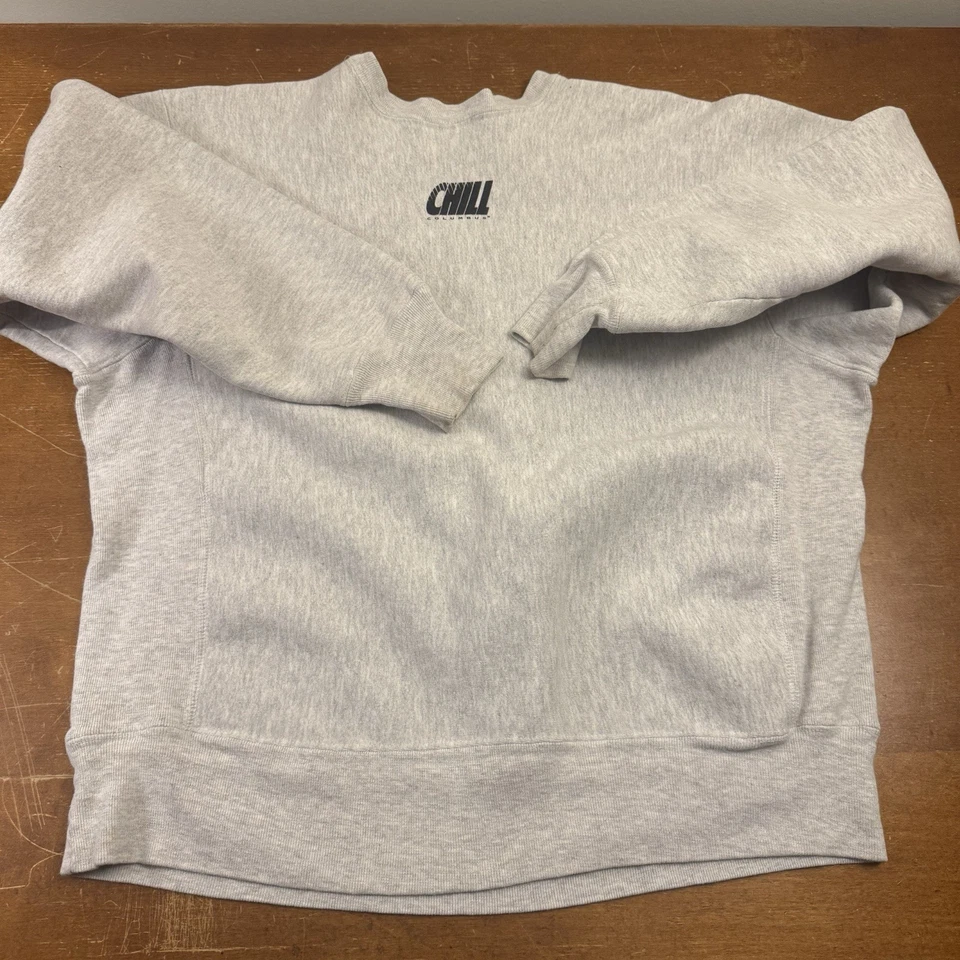 Sudadera De Colección Columbus Chill Para Hombres 2XL Gris ECHL Hockey Ohio Pullover Años 90 Foto 2 de 4