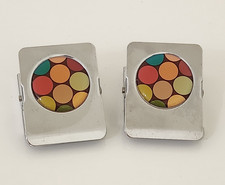 Lot 2 Magnetic Clips Heavy Duty Refrigerator Magnets Polka Dot Metal Locker Y