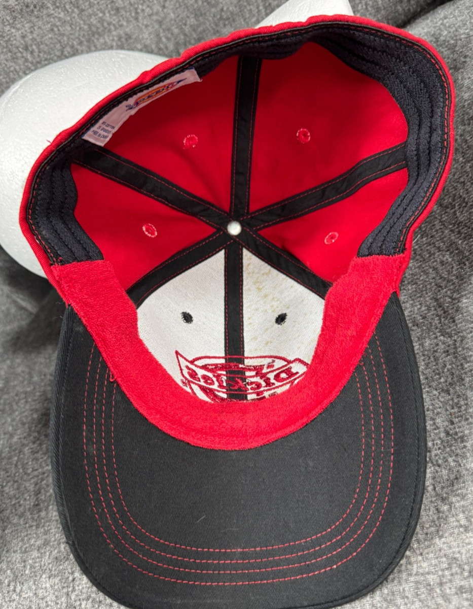 Dickies Baseball Cap Hat Red Black Embroidered View 6