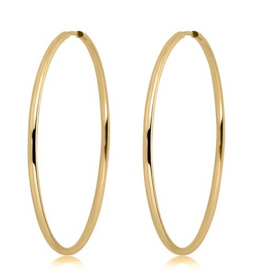 AVORA 14K Gelbgold endlose durchgehende polierte Creolen