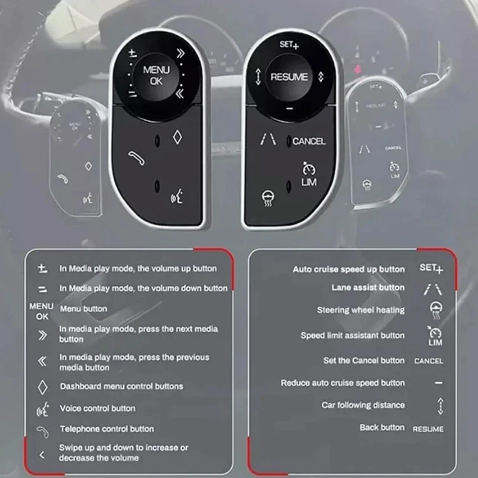 Steering Wheel Control Switch Buttons 2X For Range Rover Sport L405 L462 L494 UK - Image 3 of 4