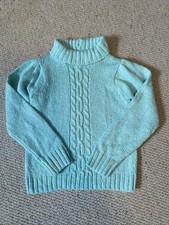 Janie And Jack Sweater Girl Size 12 EUC Teal Cable Knit