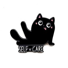 Cute Little Black Cat Pin - Animal World Series - Enamel Lapel Pin - Plated Badg