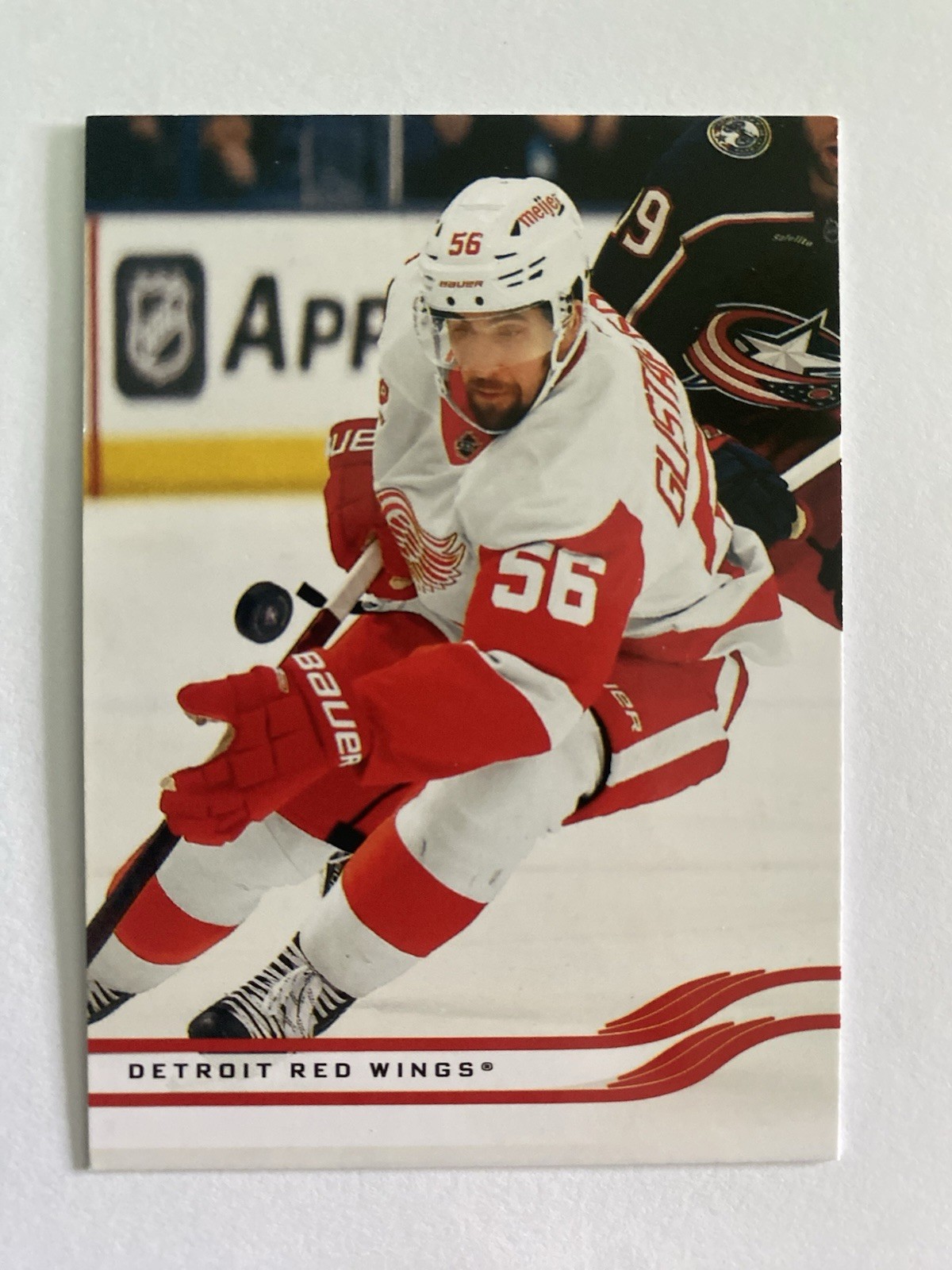 2025-26 Upper Deck Series 2 Holiday ERROR No Name/Logo #312 Erik Gustafsson