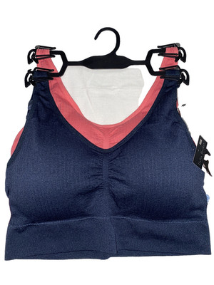 Delta Burke 2-Pack Seamless Bras 1X Soft Comfort Lounge Removable Pads~DB5496