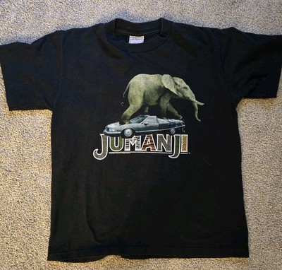 Vtg 1995 Jumanji Movie Promo Shirt Y-XL 40 Elephant Crushing Car Robin Williams