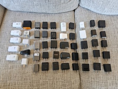 Huge Lot of 50 USB Power Adapter Charger Plug Block Universal Different Brands