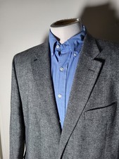 NWT Nautica 50R Gray Herringbone Tweed Polyes...