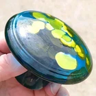 New ListingBlenko Art Glass MCM Mushroom Blue & Yellow 4x3” Beautiful!