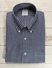 NWT Brooks Brothers Mens Shirt Blue Regent Fit NON-IRON STRETCH Supima Cotton
