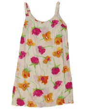 Vintage Womens Sundress UK 12 Medium White Floral CA21