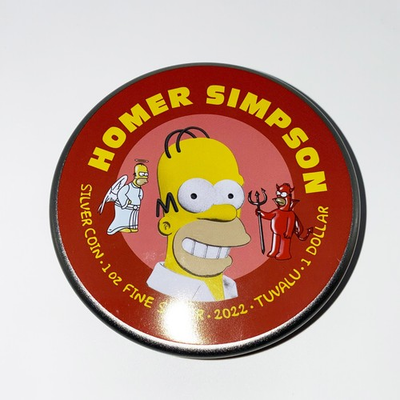 #ad The Simpsons JVP Homer Simpson 1 oz Fine Silver Coin Limited Mintage 100 $249.95