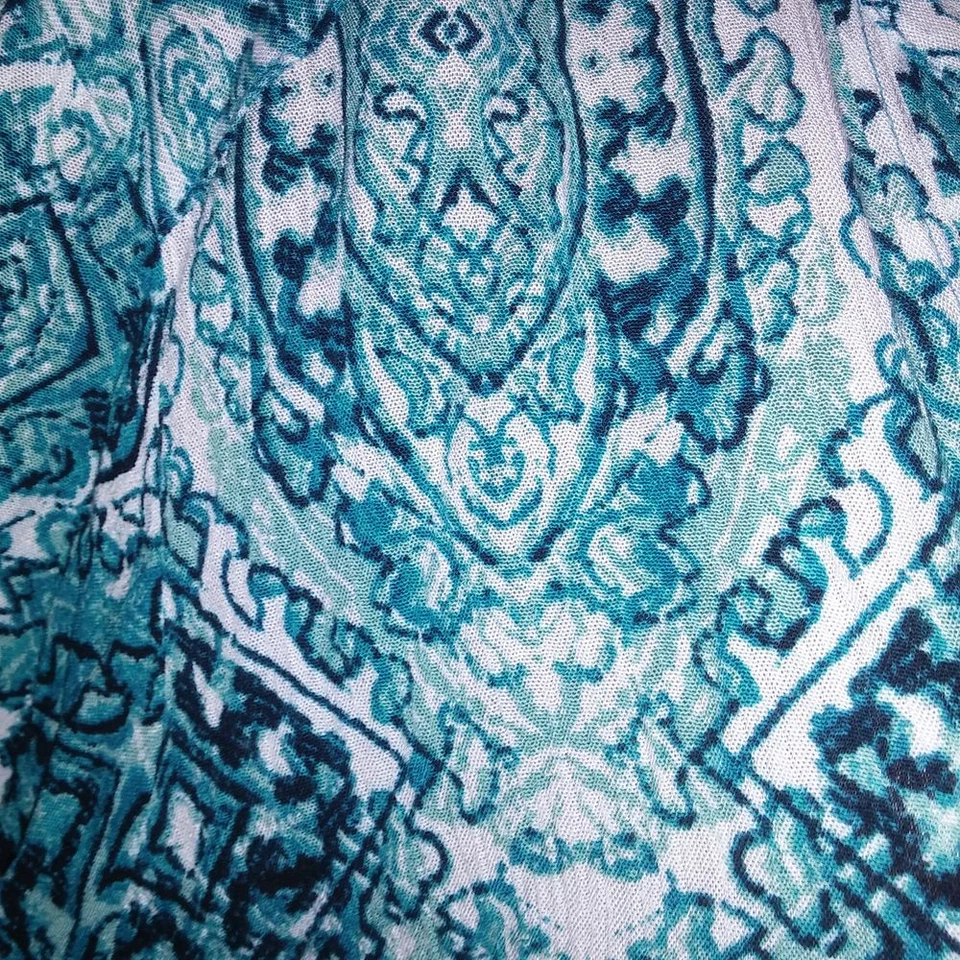 Blusa Laura Scott Plus Size 2X azul-petróleo manga curta com botões - Imagem 4 de 4