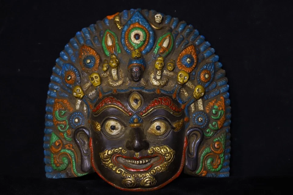 Estatua escultura cabeza de Buda de latón budismo China Tíbet de 16,5 cm Foto 2 de 4