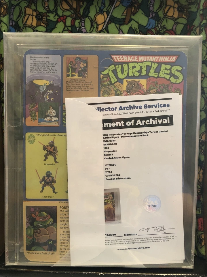TMNT Miguel Ángel CAS 70 TORTUGAS NINJA MUTANTES ADOLESCENTES 🐢 Calificado Sin perforar AFA Foto 2 de 3