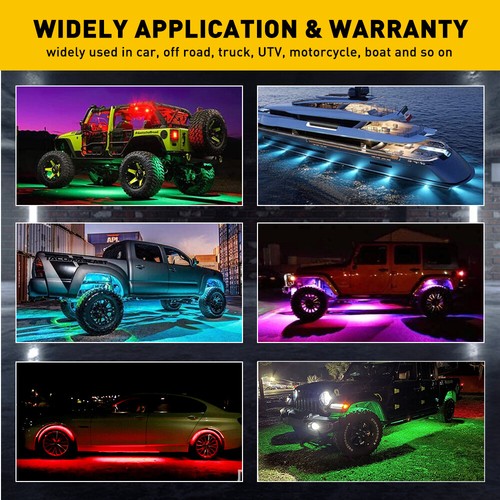 Car Dreamcolor LED Underglow Lights Kit Music Remote Control RGB Bluetooth APP - Picture 7 of 13